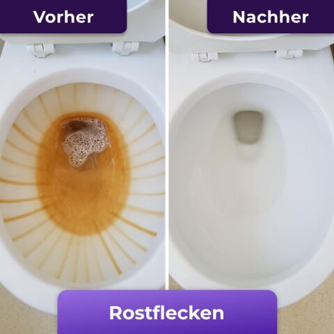 Toilettenreinigung Vorher-Nachher Ergebnis mit FizzClean Schaum