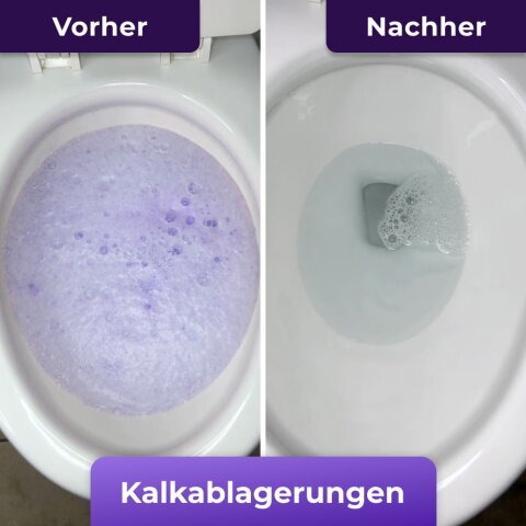 Um vaso sanitário brilhando de limpo, sem esfregar, graças ao FizzClean.